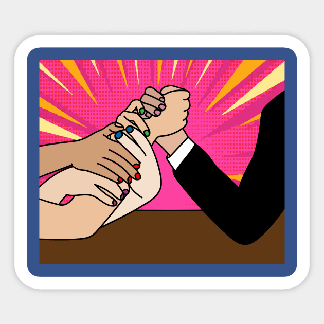 Funny Colorful Arm Wrestling Sticker by flofin